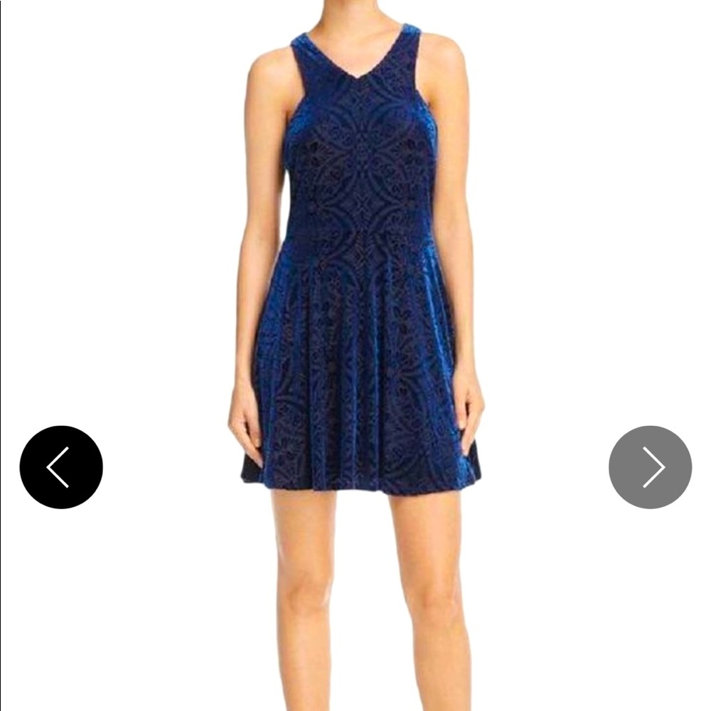 AQUA Blue Bloomingdale's Velvet Cocktail Dress